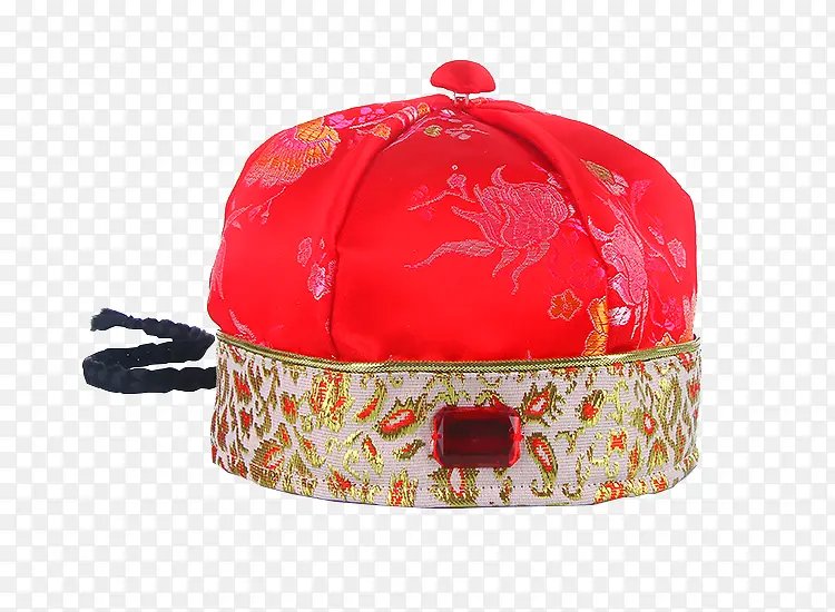 清朝末年中式红色地主帽子