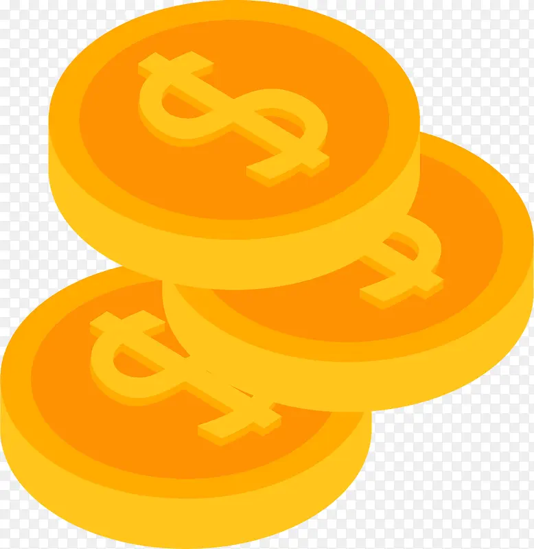 卡通金色金币