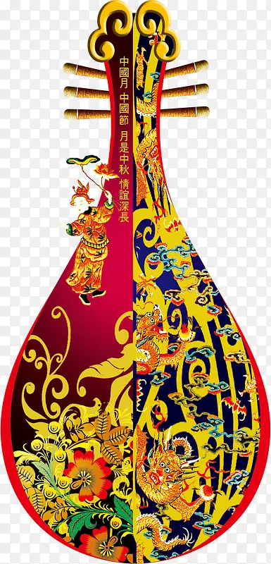 中国风古典乐器二胡中秋节