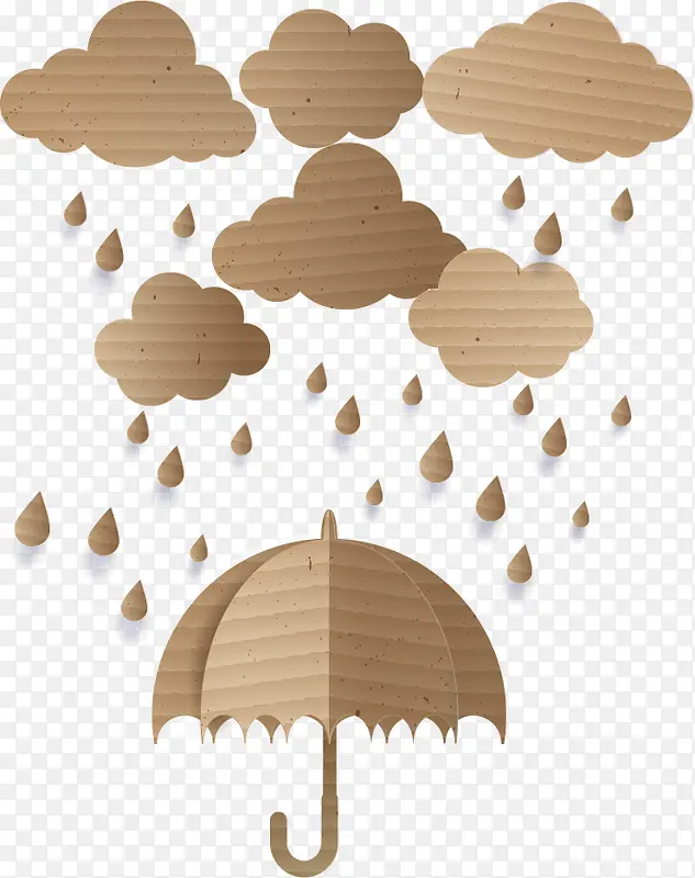 矢量木质雨伞