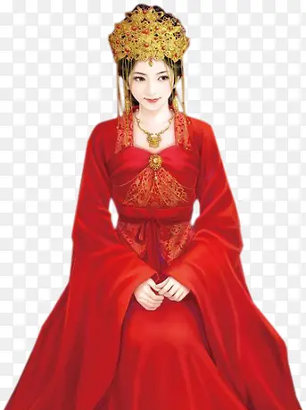 古代新娘红衣高清素材