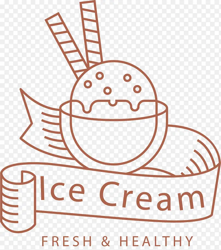矢量图冰淇淋标签