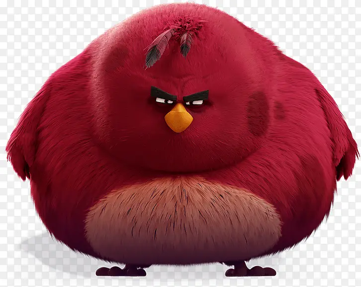 红色卡通肥胖小鸟