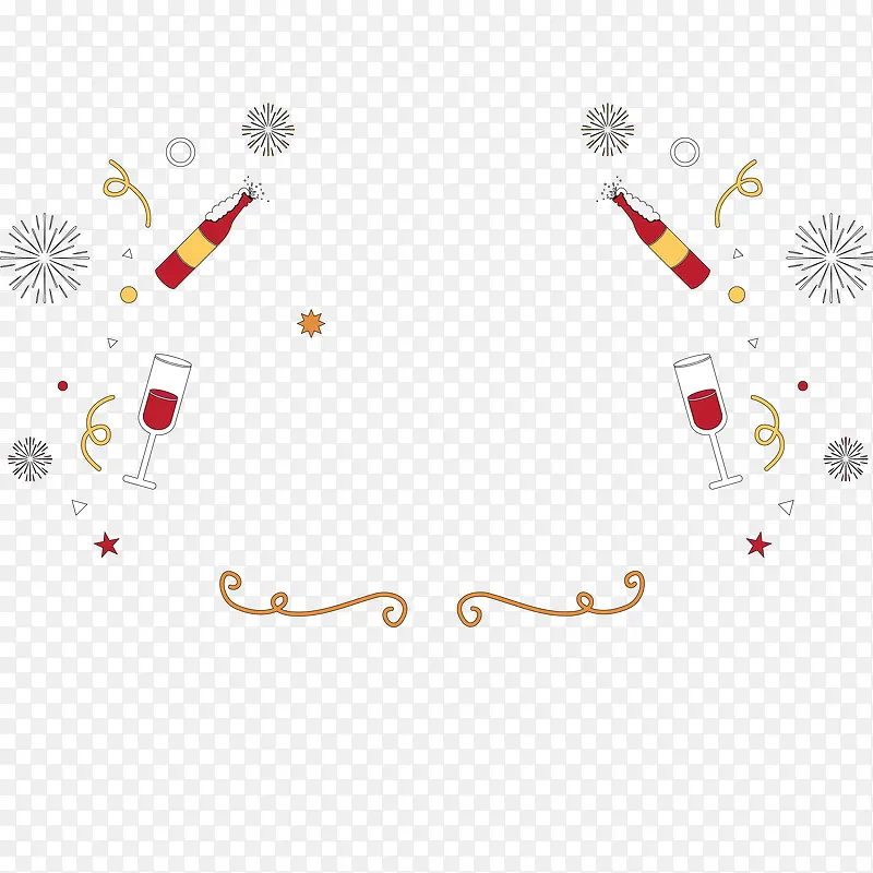 卡通创意手绘新年海报装饰