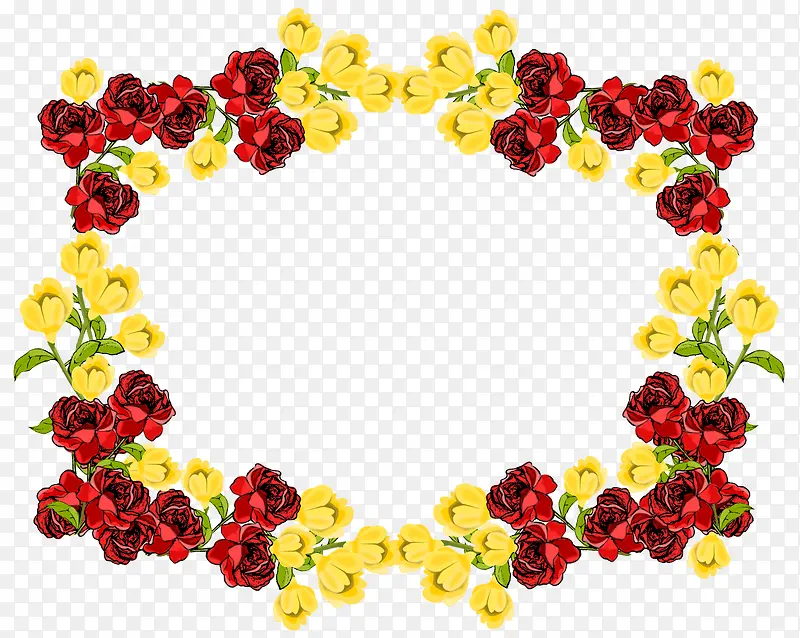 红黄色花环偏方型