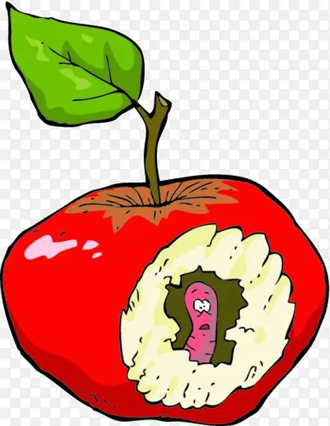 卡通虫吃苹果