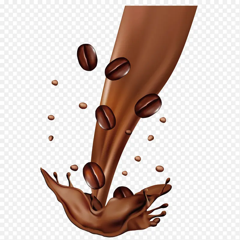 手绘棕色巧克力咖啡png
