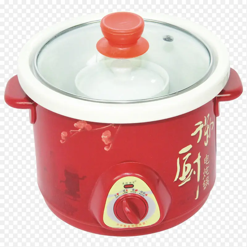 红色煲粥锅电炖锅