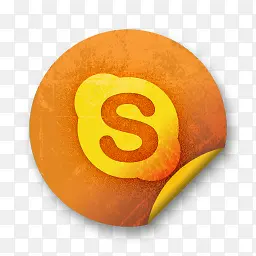 Skype橙色贴纸社交媒体