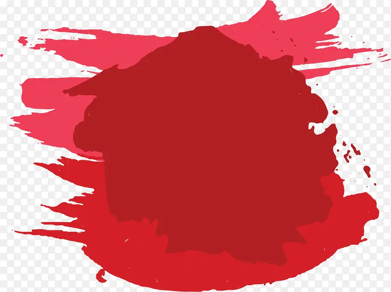 红色水彩笔刷涂鸦