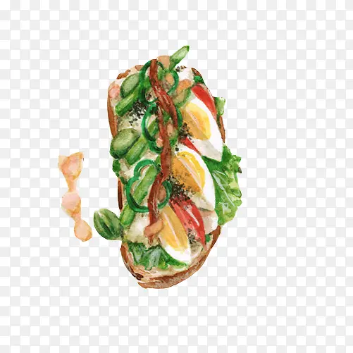蔬菜饼手绘画素材图片
