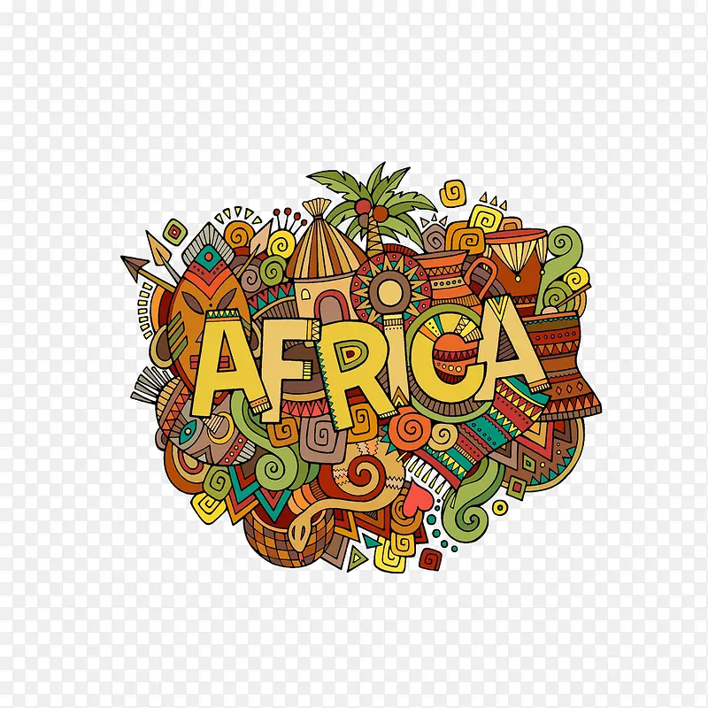 非洲主题插画