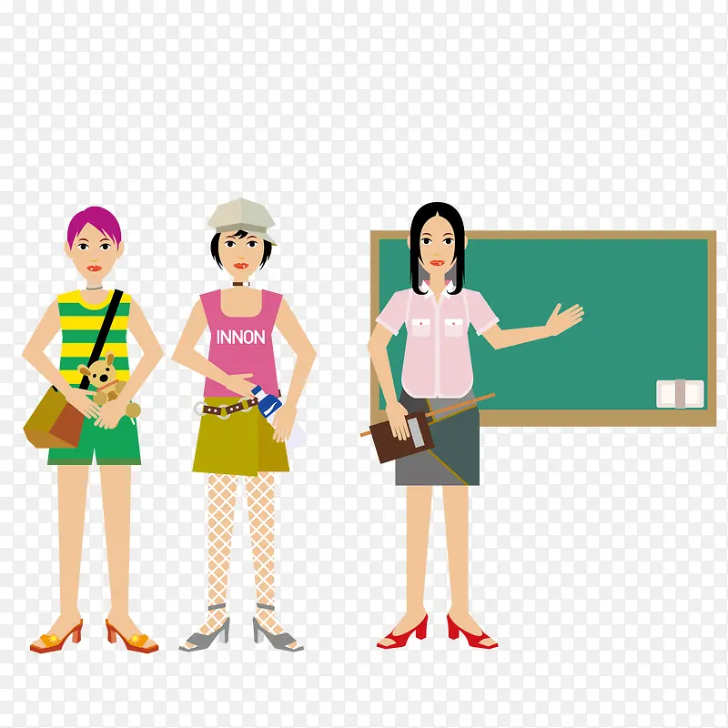 不同装扮的老师和女学生