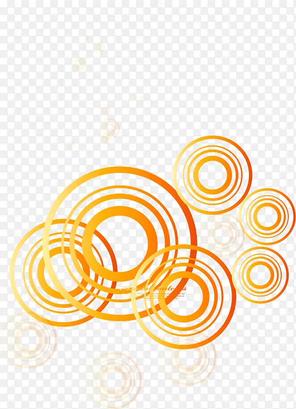 橙色圆形潮流元素