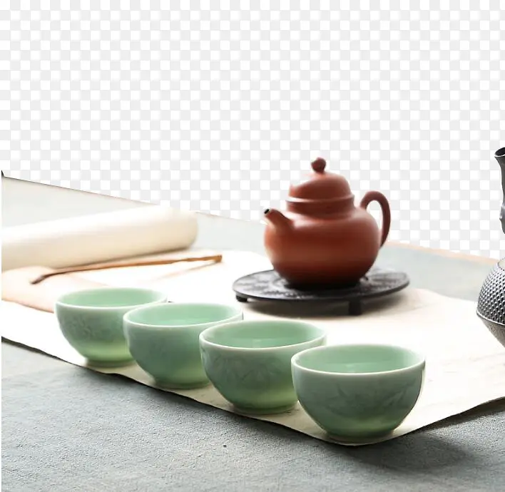 宣纸上的茶壶茶具