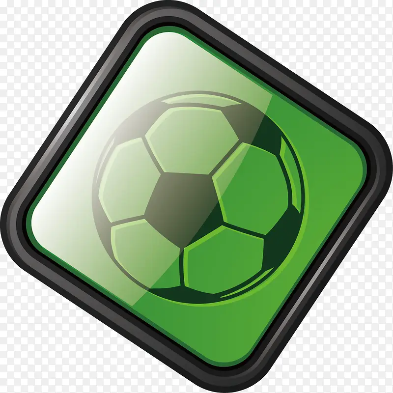 手绘圆形绿色足球运动矢量