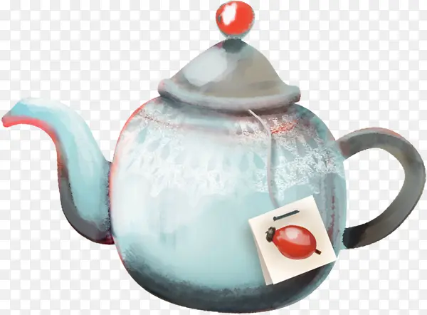 青瓷卡通手绘茶壶