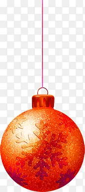 橙色雪花圣诞装饰球元旦