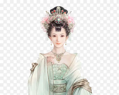 古代美女古风手绘