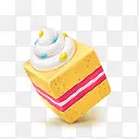 黄色夹心奶油方块蛋糕