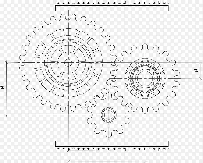 黑白科技感齿轮设计