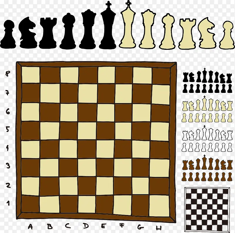 矢量国际象棋插画