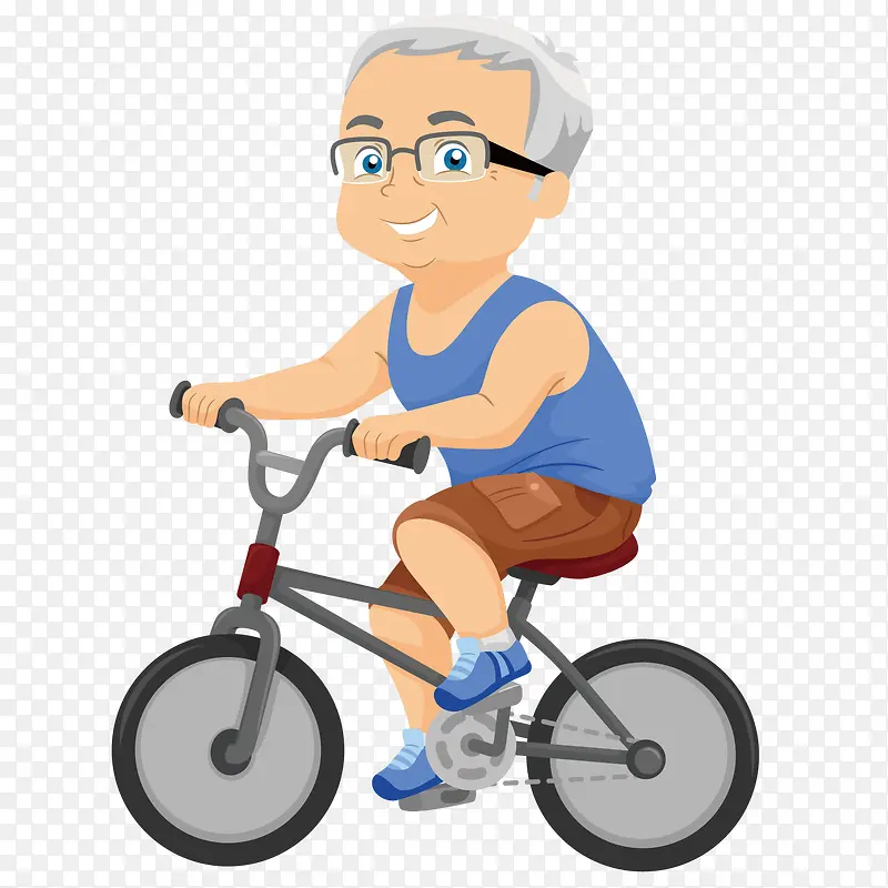 骑自行车的的老人