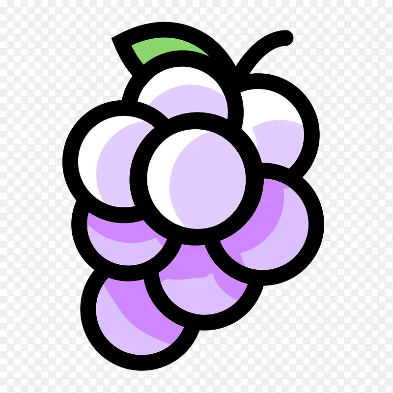 紫色手绘葡萄元素