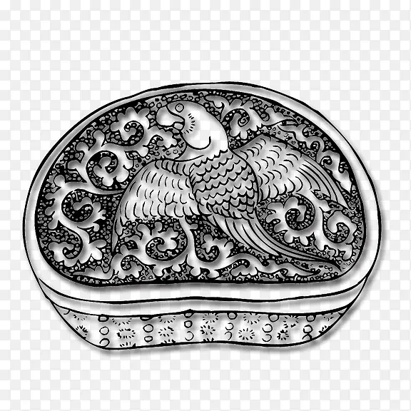 刺绣花纹  中国风 黑白色