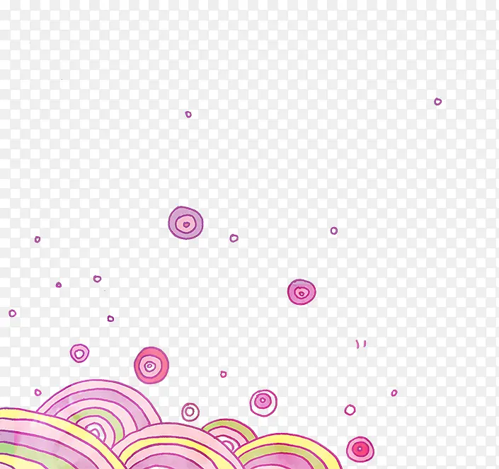 粉色曲线圆点几何装饰