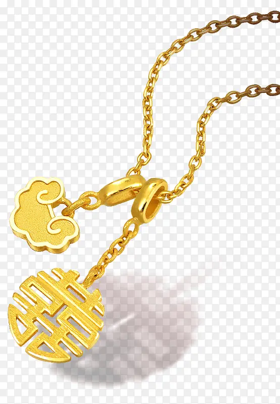 金锁造型黄金项链