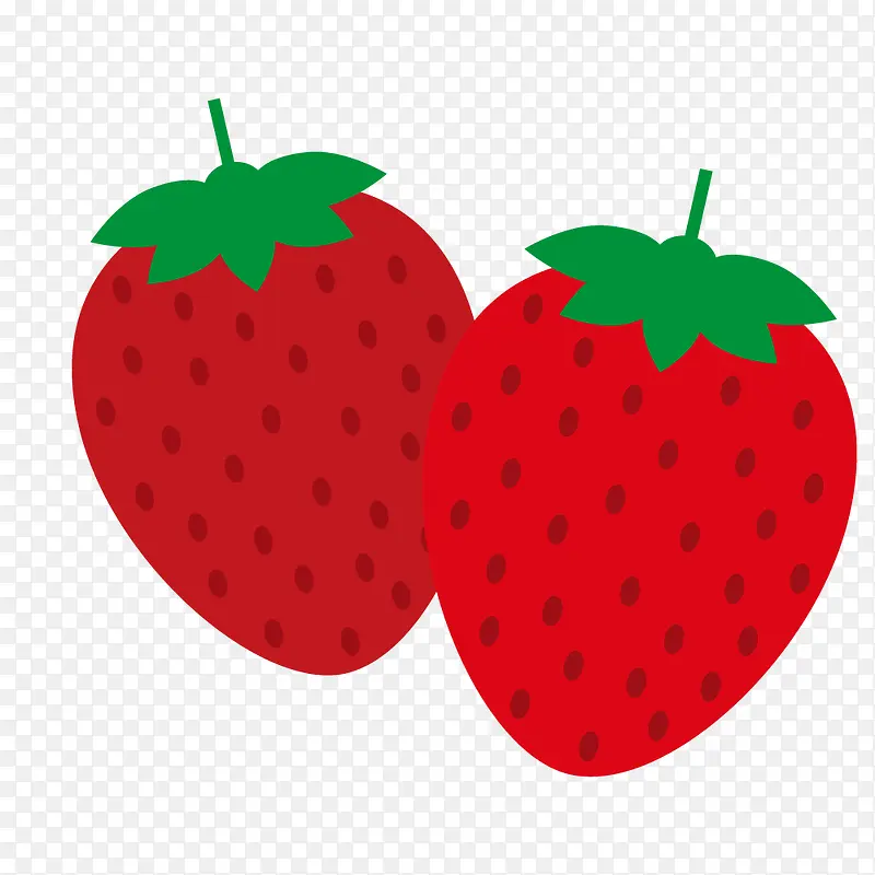 红色的卡通草莓效果图