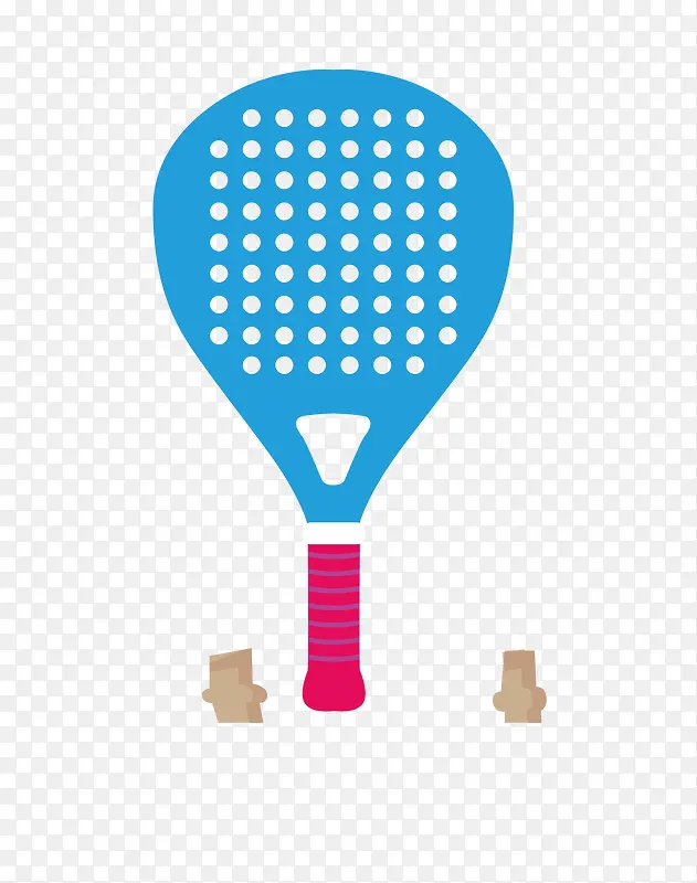 矢量蓝色网球拍网球