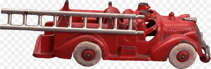 儿童复古红色消防车玩具
