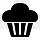 纸杯蛋糕简单的黑色iphonemini图标