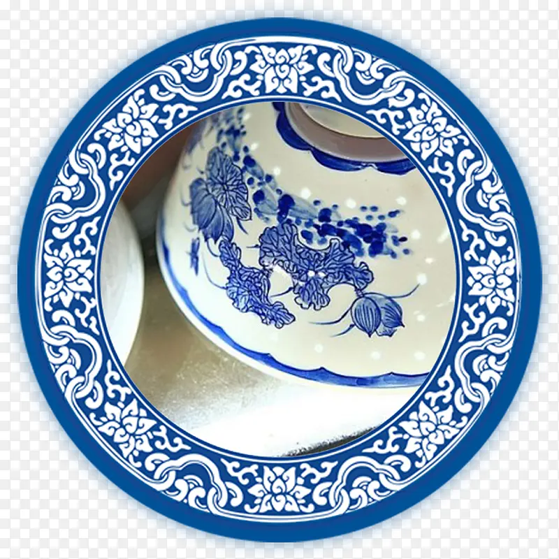 圆形青花瓷瓷器图案