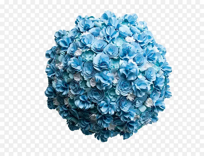 蓝色的圆形花团