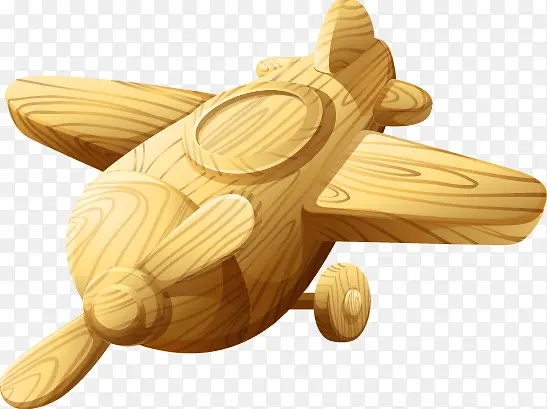 卡通木头飞机