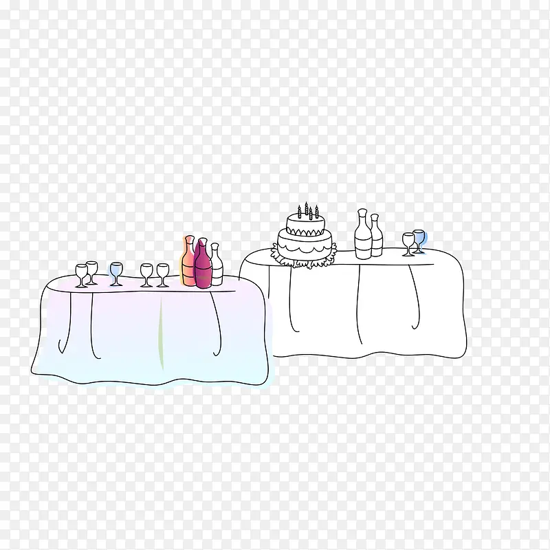 婚礼的餐桌手绘