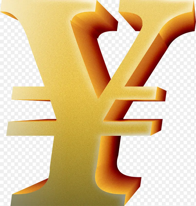 黄色立体金钱标志