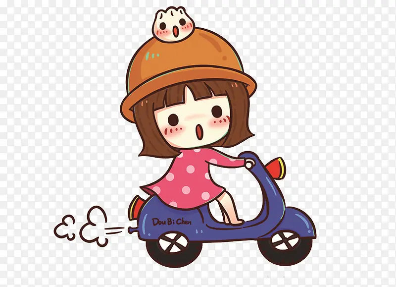 女孩骑车