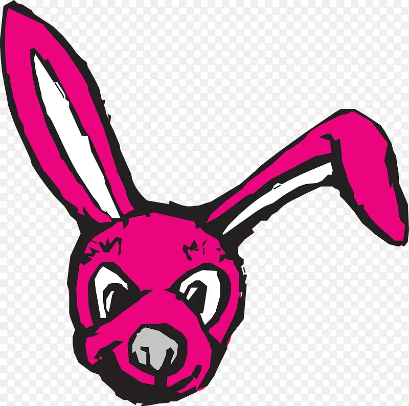 粉红色的兔子头