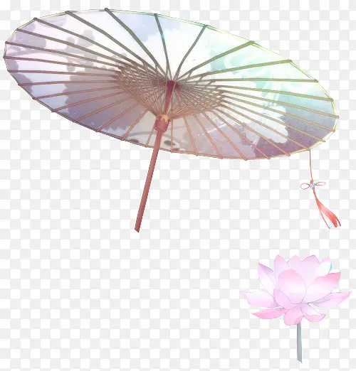 透明粉色花折伞