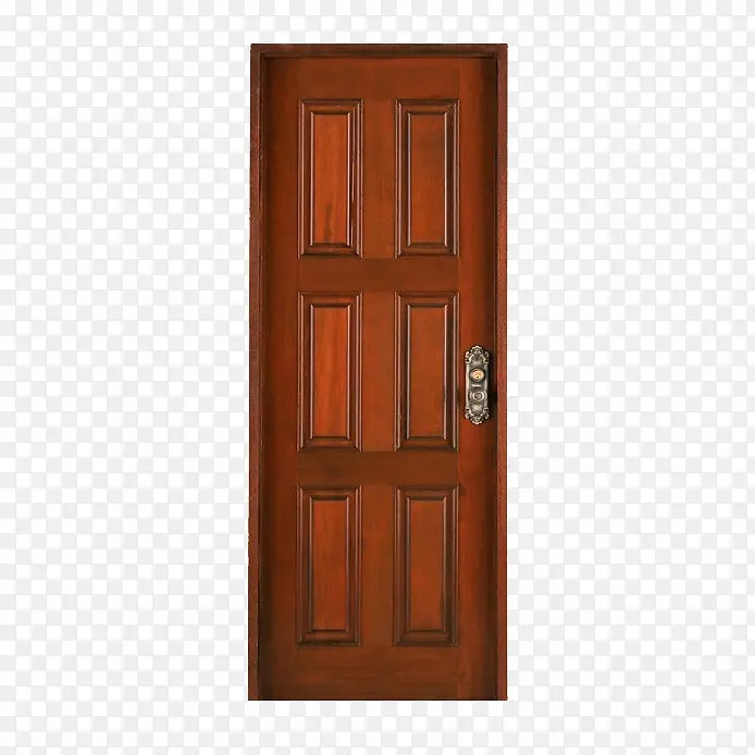 棕色方格装饰的门