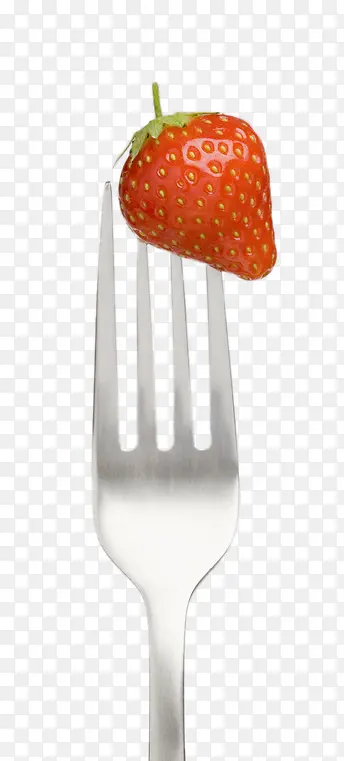 创意叉子上的草莓