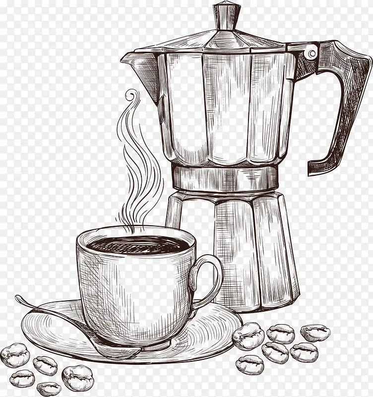 素描咖啡机