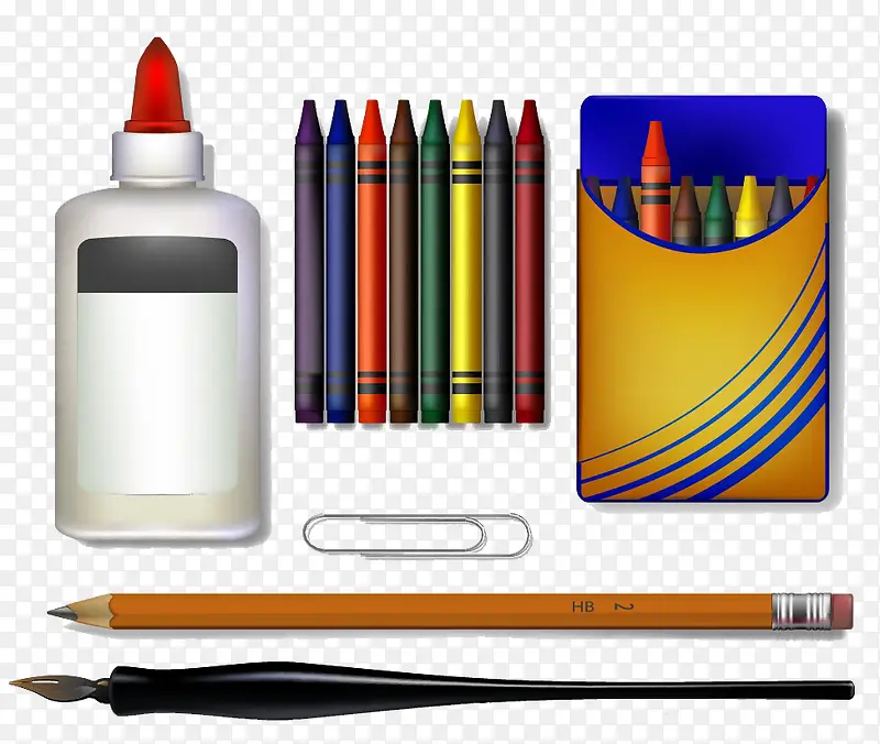 颜料画笔蜡笔铅笔