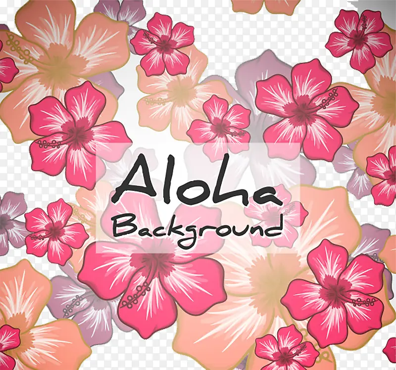 手绘夏威夷花卉背景
