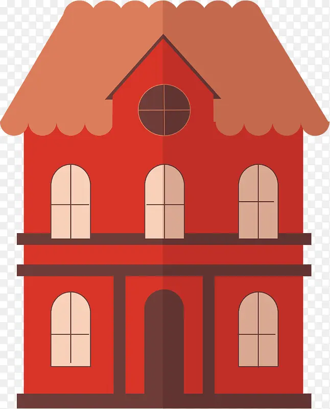 红色房子矢量图