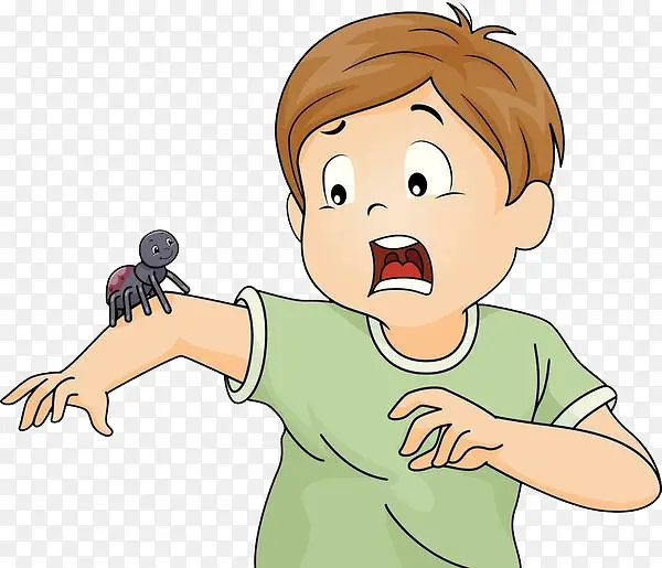 害怕蜘蛛的男孩